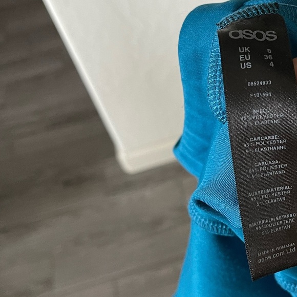 ASOS|Teal Midi high neck pencil dress with cut out back and shoulder detail••• - Picture 11 of 14